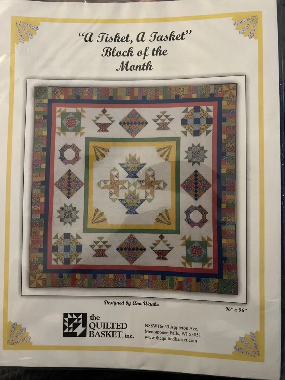 A TISKET A TASKET Block of the Month Quilt Pattern Ann Wanke 96
